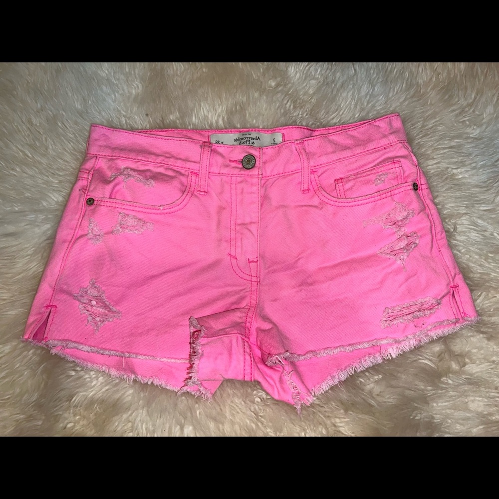 A&F Hot Pink Denim Shorts